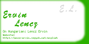 ervin lencz business card